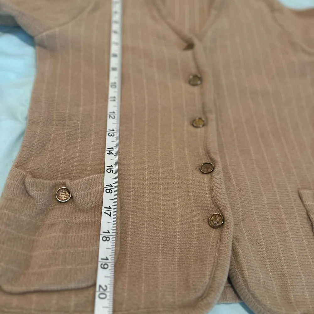 Vintage 40s Womens Dalton Turners Virgin Cashmere Brass Button Cardigan Sweater.